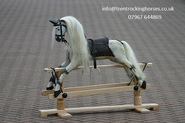 restored dapple grey rocking horse